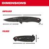 Milwaukee 2.5 in. HARDLINE Smooth Drop Point Blade Pocket Knife, small