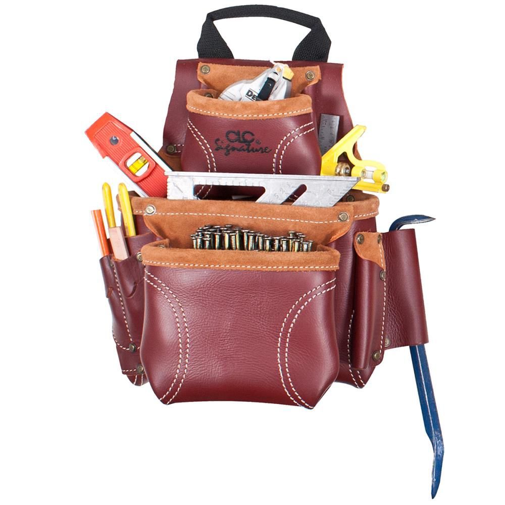 CLC Nail & Tool Bag Construction Workers Heavy Duty Leather 8 Pocket, large image number 1