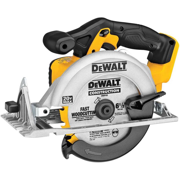 DEWALT 20V MAX 6-1/2 Inch Circular Saw & 20V MAX XR POWERSTACK Compact 1.7Ah Battery Bundle, large image number 2