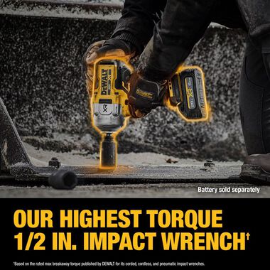 DEWALT 20V MAX XR 1/2 Inch Impact Wrench with Hog Ring (Bare Tool), large image number 2