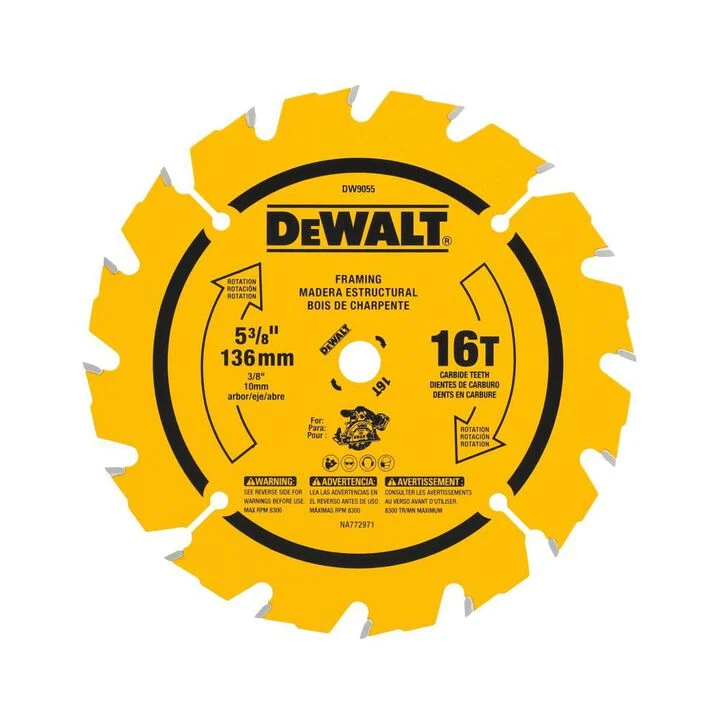 DEWALT 5-3/8-in 16T Carbide Saw Blade (Fast Woodcutting)