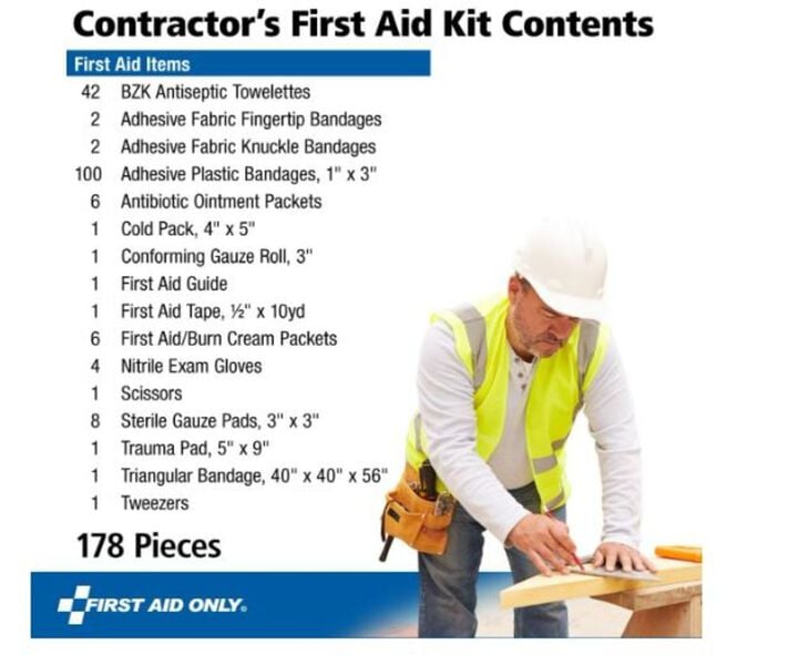 First Aid Only Contractors First Aid Kit 25 Person Metal Case, large image number 1