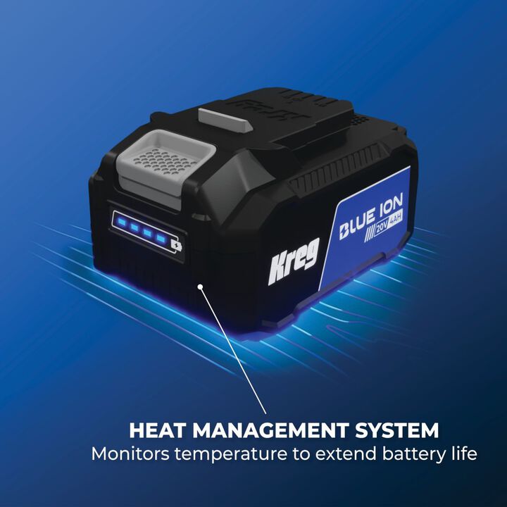 Kreg Blue Ion 20V 4.0 Ah and 2.0 Ah Lithium Ion Battery Pack Bundle, large image number 5