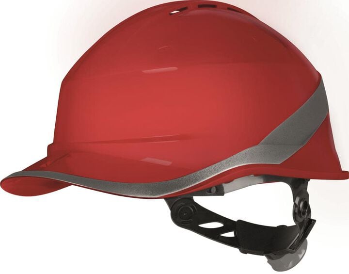 Delta Plus Diamond Vented ABS Safety Helmet Red