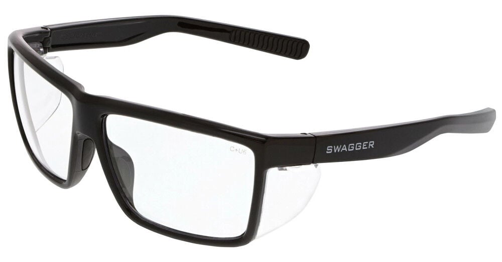 MCR Safety Swagger SR2 Safety Glasses Clear Lens Black Frame, large image number 1