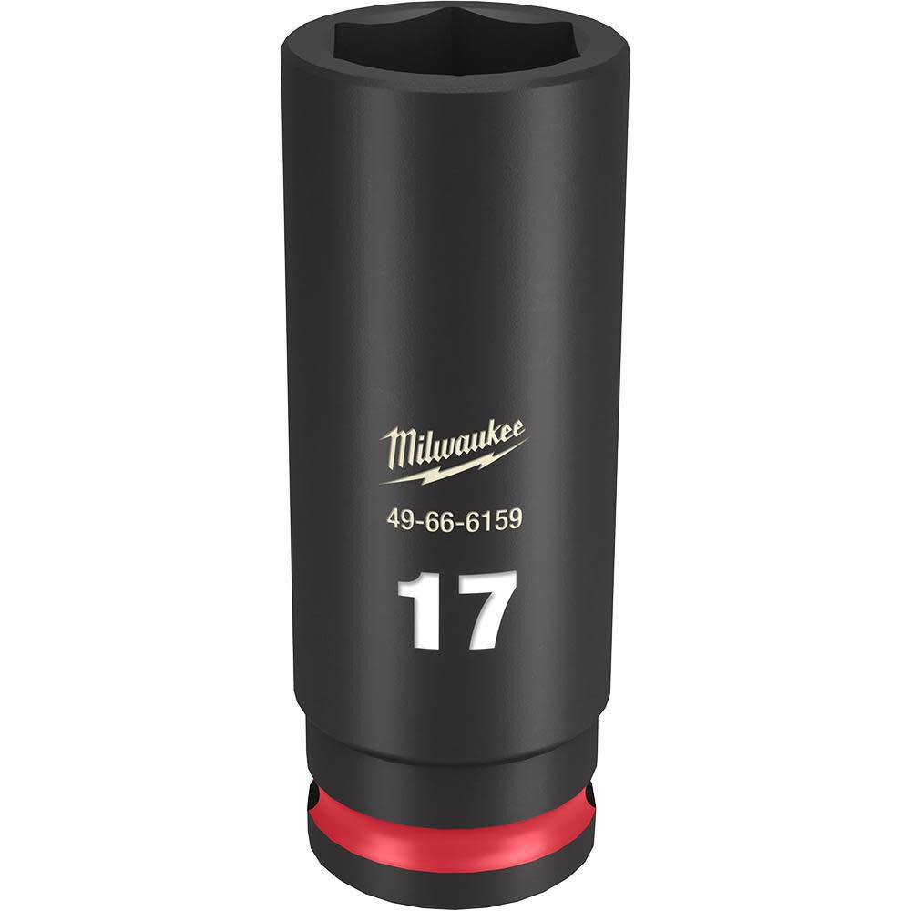 Milwaukee SHOCKWAVE Impact Duty Socket 3/8in Drive 17MM Deep 6 Point, large image number 1