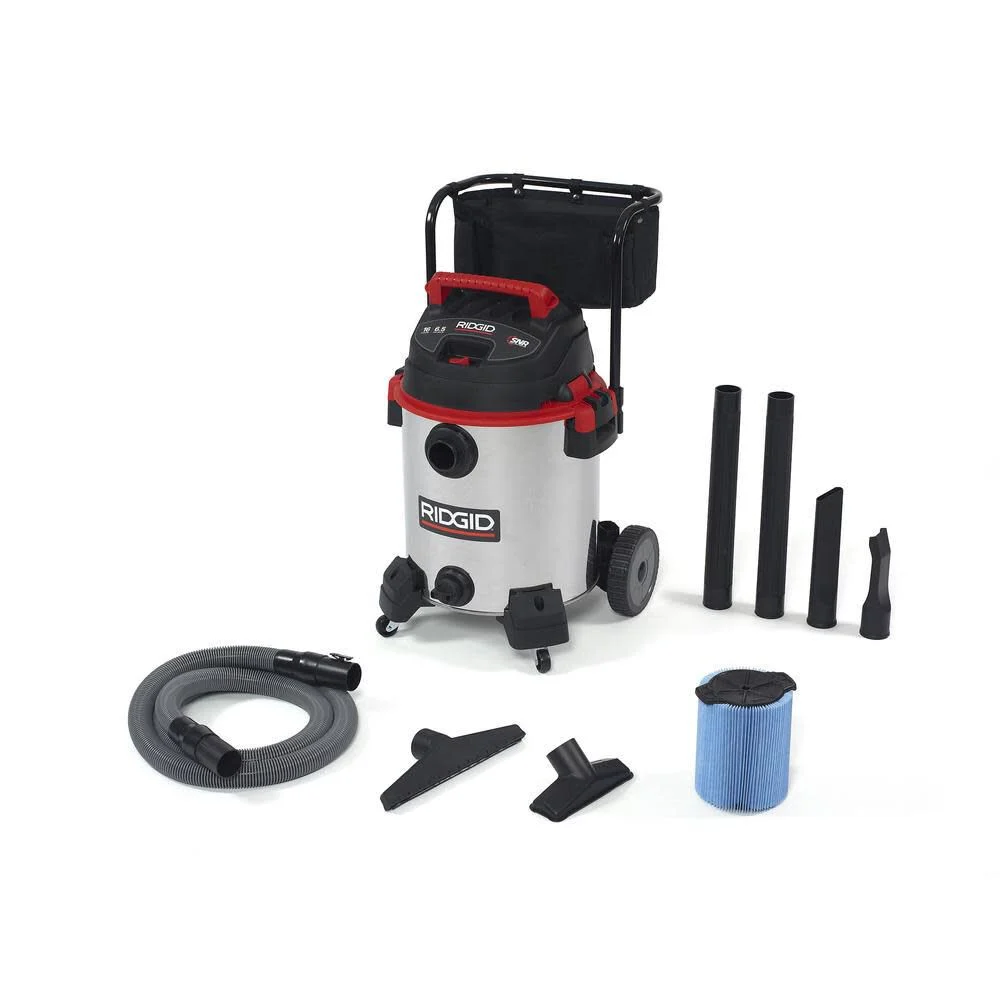 Ridgid 16 Gallon Stainless Steel Wet/Dry Vac with Cart, large image number 1