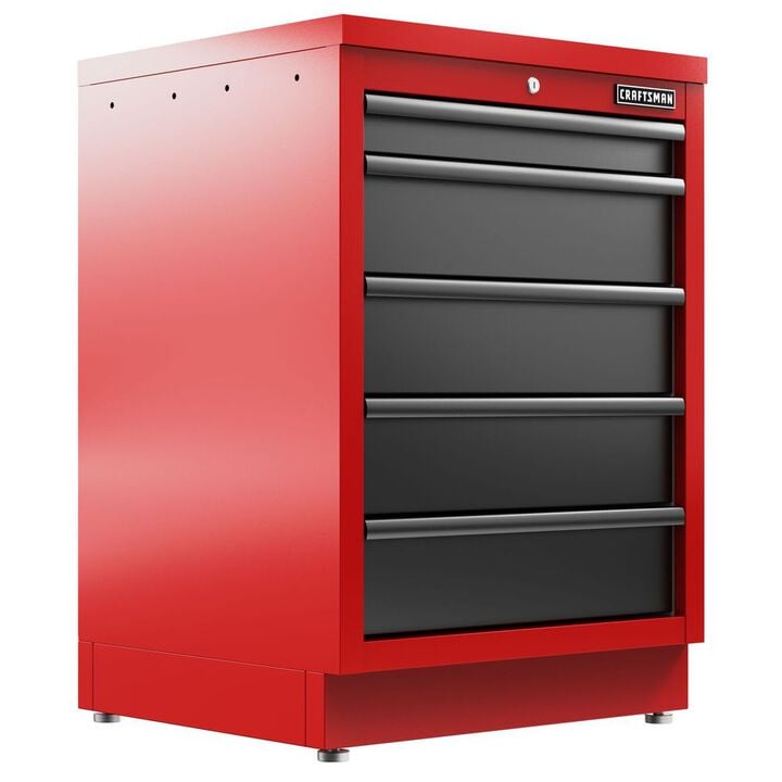 CRAFTSMAN Welded 5-Drawer Base Cabinet Red and Black, large image number 3
