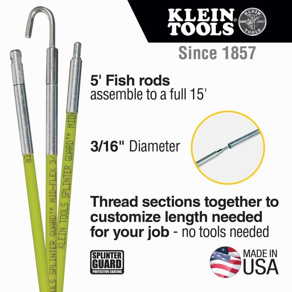 Klein Tools 15 ft Mid Flex Glow Rod, large image number 2