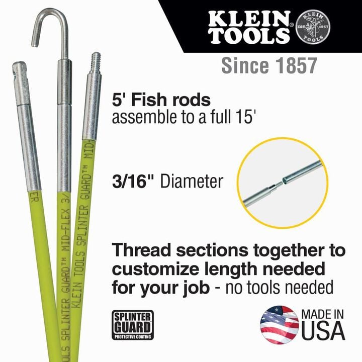 Klein Tools 15 ft Mid Flex Glow Rod, large image number 1