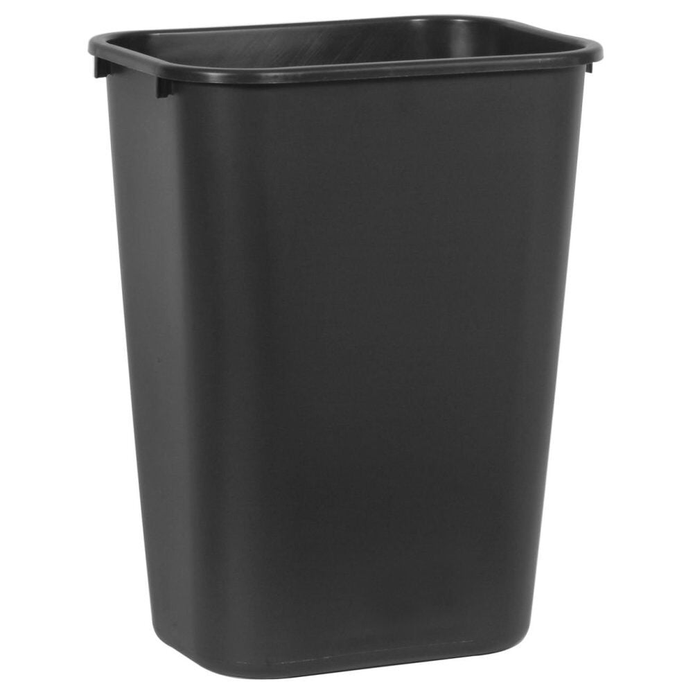 Rubbermaid 41 Qt Large Black Resin Rectangle Wastebasket, large image number 4