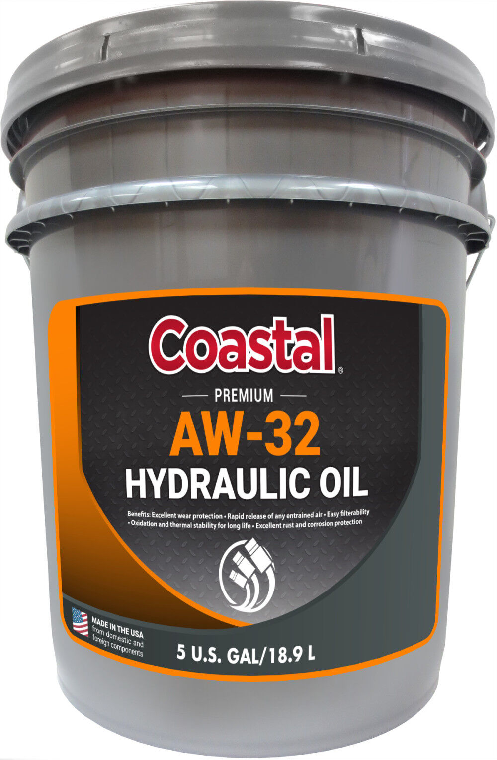 Warren Oil 5 Gallon Pail Clear Amber Liquid Premium AW-42 Hydraulic Oil, large image number 2
