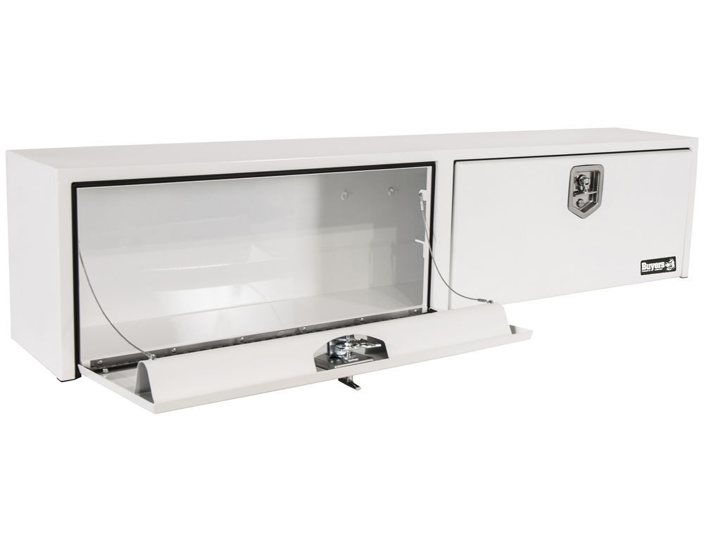 Buyers Products Company 16x13x72 Inch White Steel Topsider Truck Box, large image number 4