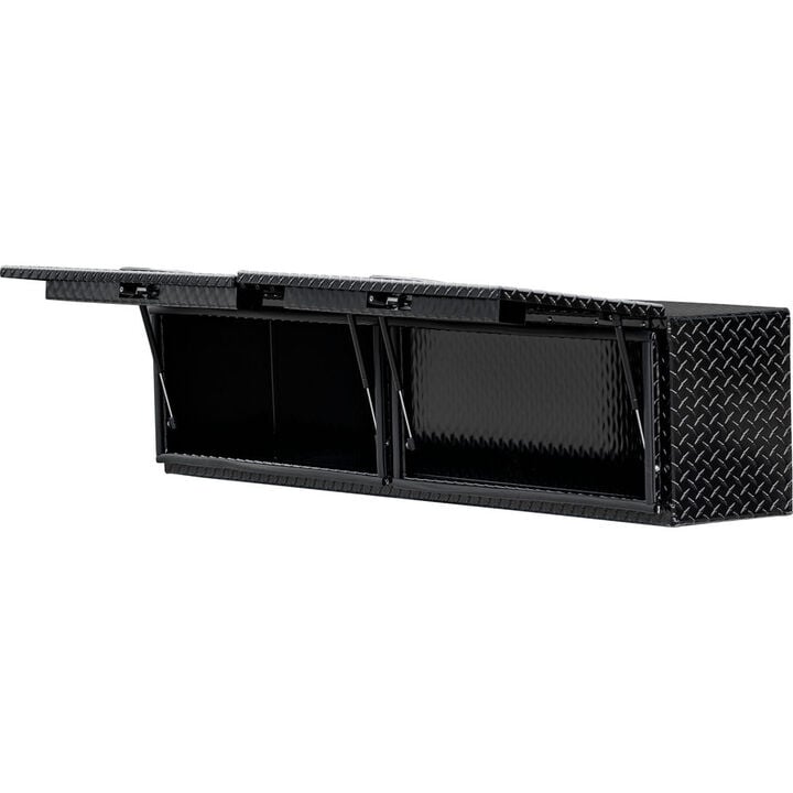 Buyers Products Company 18x16x72 Inch Gloss Black Diamond Tread Aluminum Topsider Truck Box with Flip-Up Doors, large image number 4