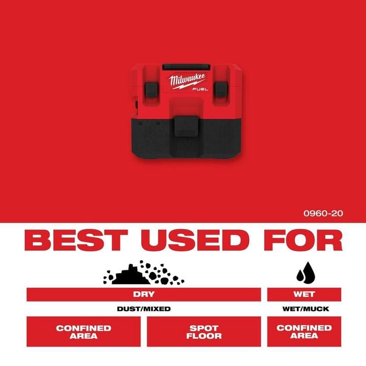 Milwaukee M12 FUEL 1.6 Gallon Wet/Dry Vacuum (Bare Tool), large image number 12