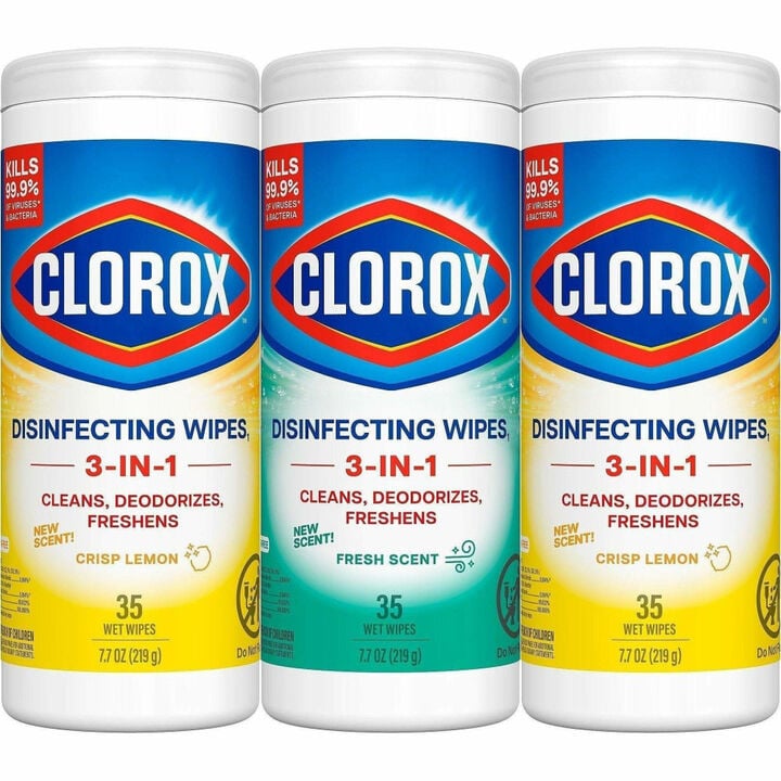 Clorox Disinfecting Cleaning Wipes, 3 Canisters
