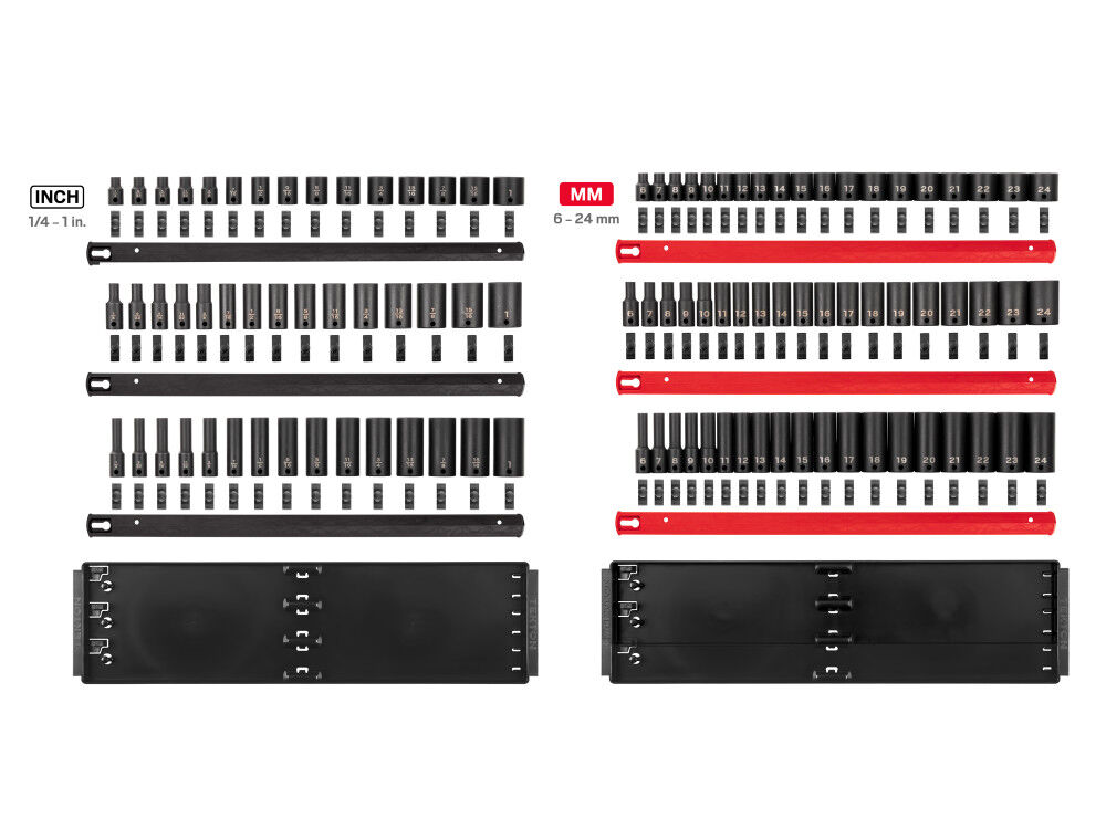 Tekton 3/8 Inch Shallow, Semi-Deep, and Deep 6 Point Impact Sockets, 102 Pieces, large image number 2