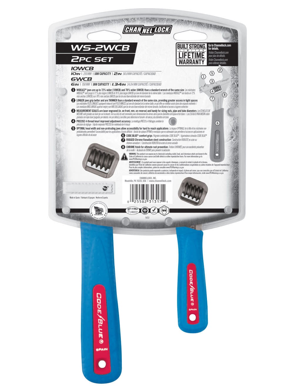 Channellock Vanadium Steel Wide Adjustable Wrench Set, 2 Pieces, large image number 3