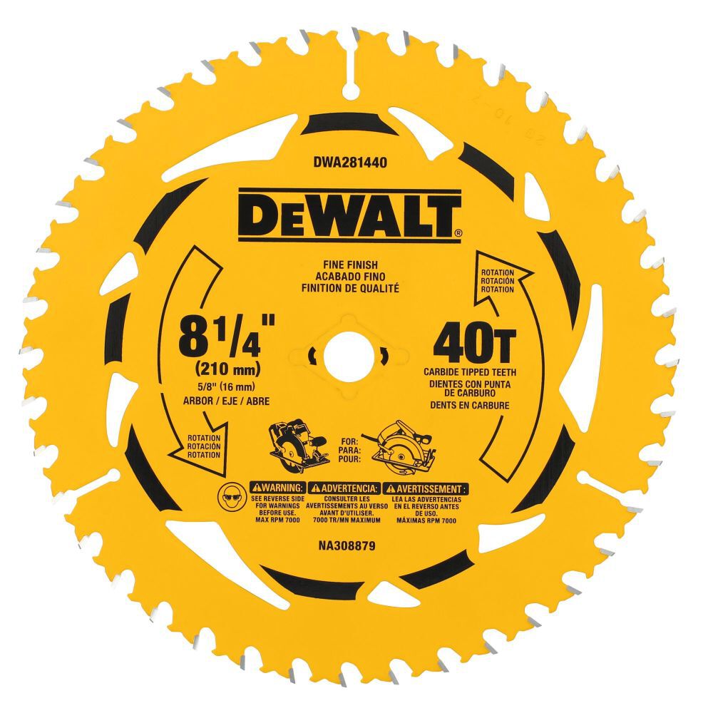 DEWALT 8-1/4 Inch 40T Circular Saw Blade, large image number 1