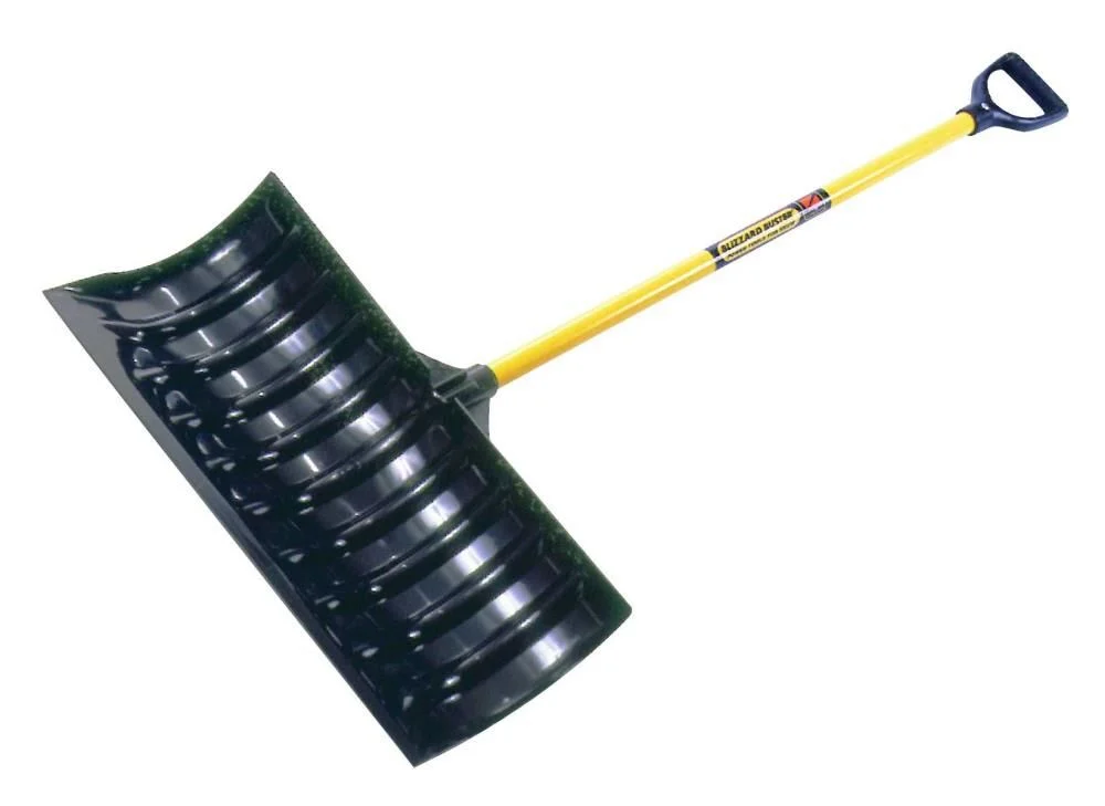 Structron Snow Pusher Black ABS Head Yellow Fiberglass Handle D-Grip, large image number 1