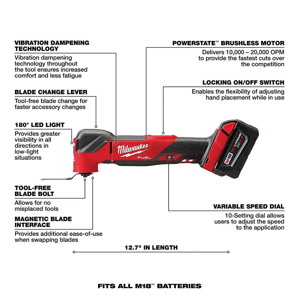Milwaukee M18 FUEL Oscillating Multi-Tool Kit, large image number 7