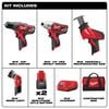 Milwaukee M12 Cordless Lithium-Ion 4 Tool Combo Kit, small