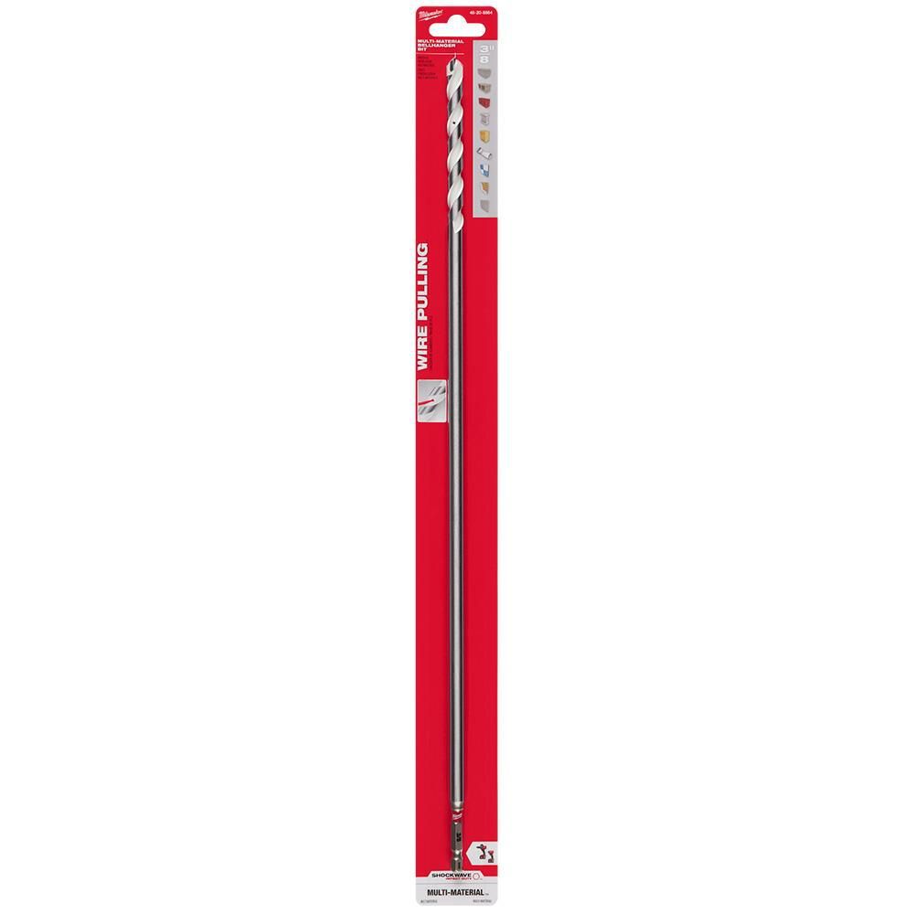 Milwaukee 3/8 Inch x 16 Inches x 18 Inches SHOCKWAVE Carbide Bellhanger Multi-Material Bit, large image number 11