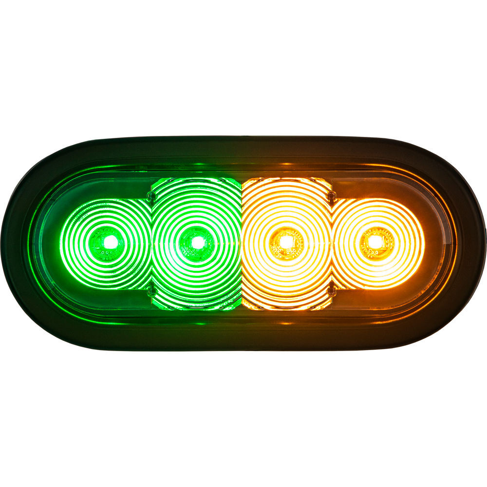 Buyers Products Company 6 Inch LED Oval Strobe Light with Amber/Green LEDs and Clear Lens, large image number 1