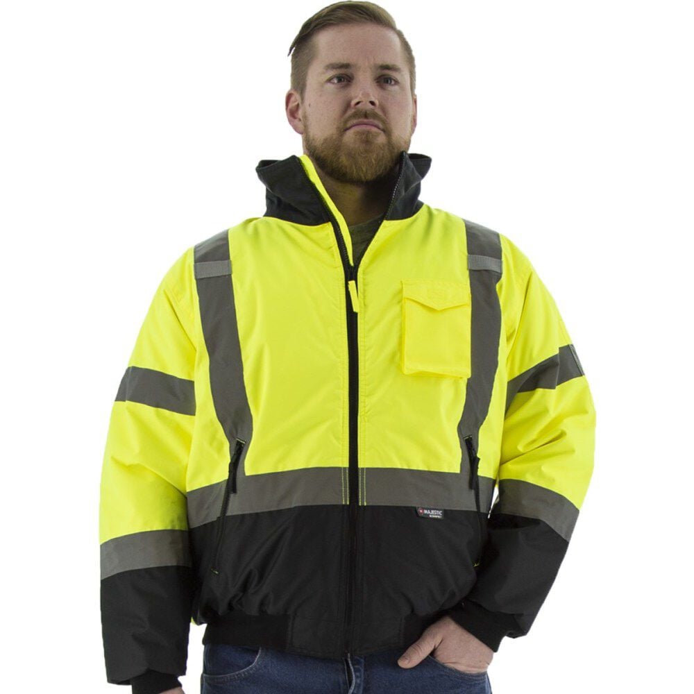 Majestic Glove Waterproof Jacket Hi-Vis Yellow Large, large image number 2