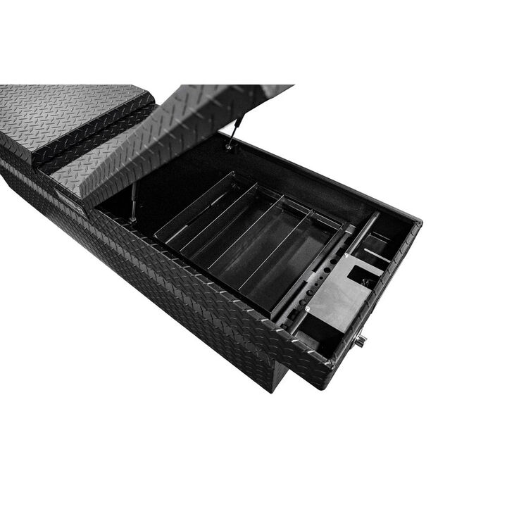 Buyers Products Company 23x27x71 Inch Textured Matte Black Diamond Tread Aluminum Gull Wing Truck Box, large image number 5