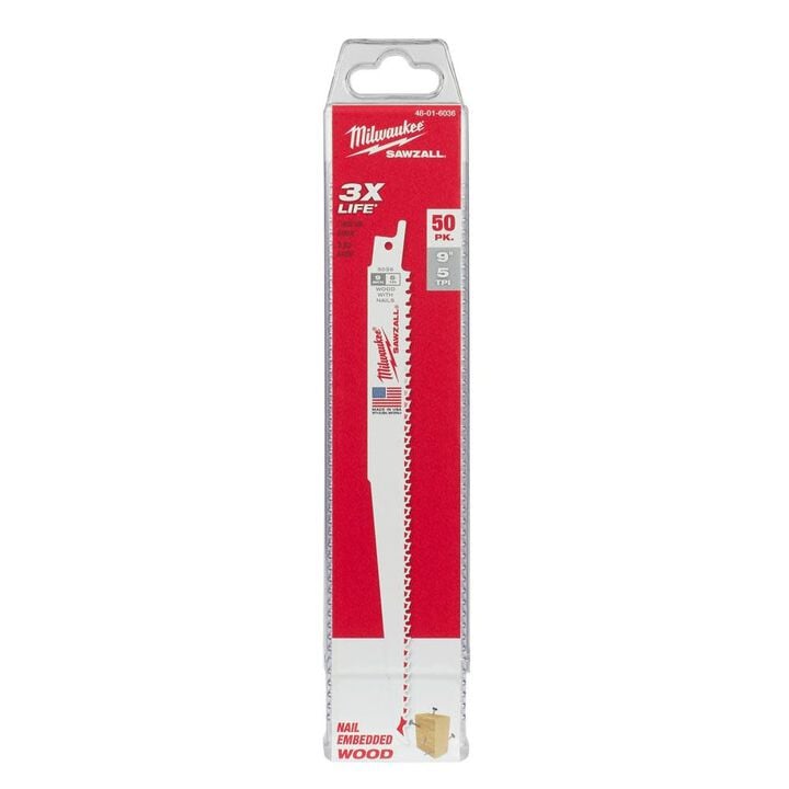 Milwaukee 9 in. 5 TPI SAWZALL Blade (50 Pack), large image number 8