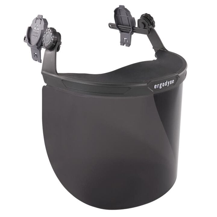 Ergodyne Clear Lens Gray Hard Hat Face Shield for Full Brim