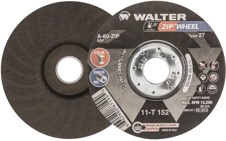 Walter Cut-Off Wheel, 5 x 3/64 x 7/8 Inch ZIP WHEEL, Type 27