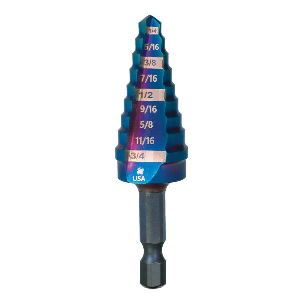 Spyder Stinger 9-Step Drill Bit, 1/4 Inch - 3/4 Inch, Hex Shank, large image number 1