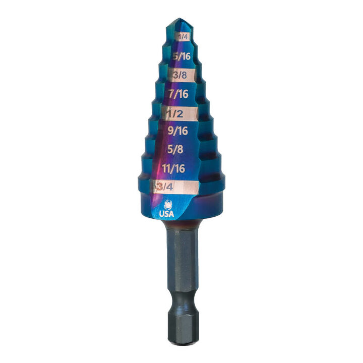 Spyder Stinger 9-Step Drill Bit, 1/4 Inch - 3/4 Inch, Hex Shank
