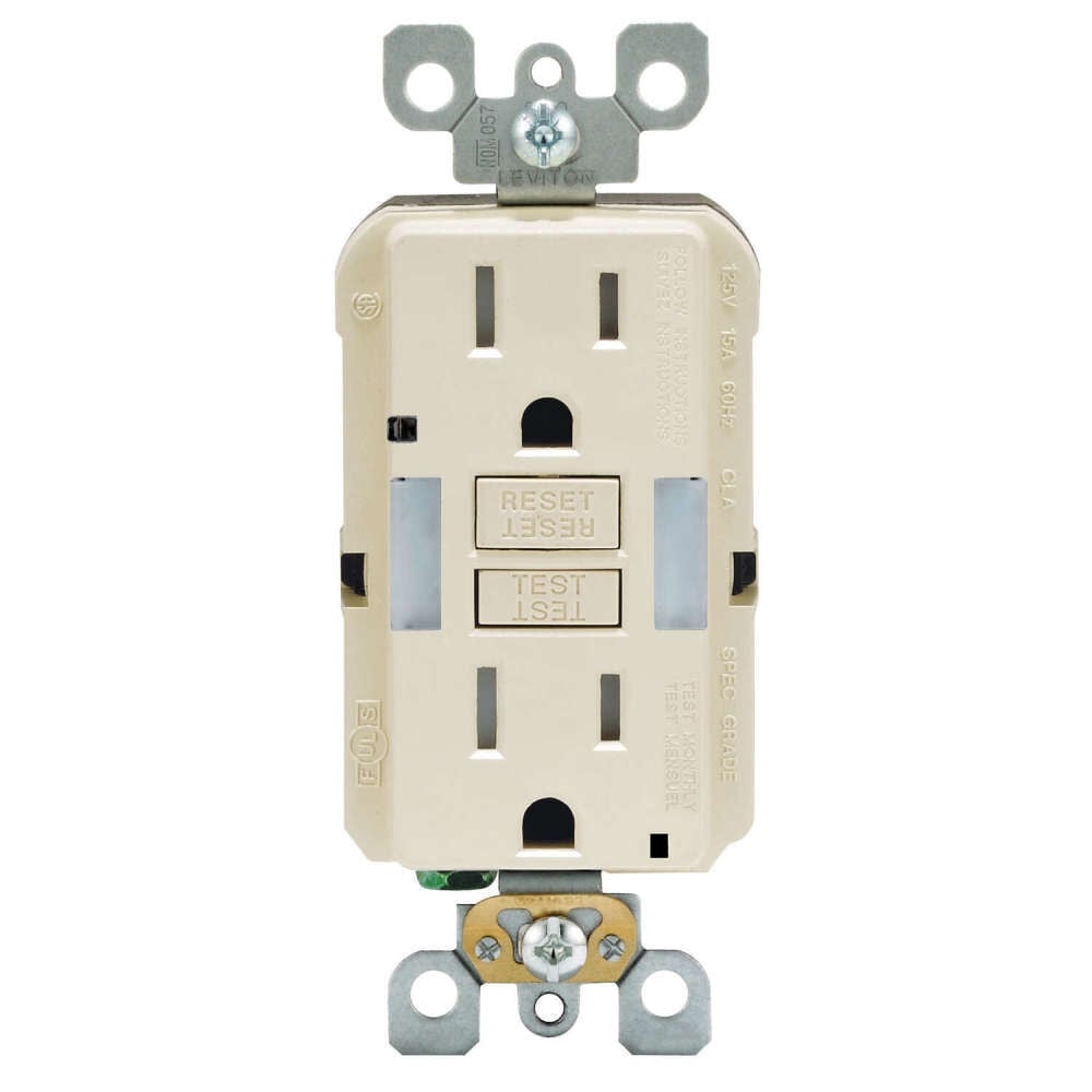 Leviton SmartlockPro NEMA GFCI Outlet 15A 125V Duplex Light Almond – 3533767