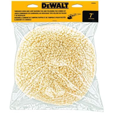 DEWALT 7-in Wool Buffing Pad and Backing Pad Combo Kit, large image number 1