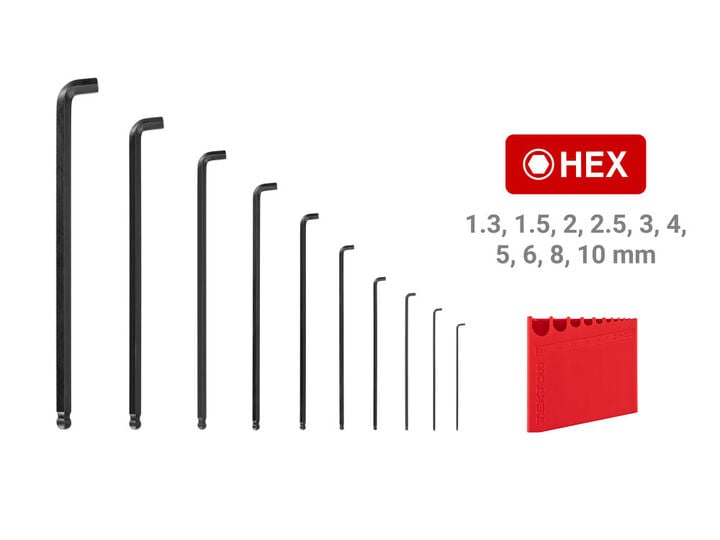 Tekton Short Arm Ball End Hex L-Key Set, 1.3-10 mm, 10 Pieces, large image number 5