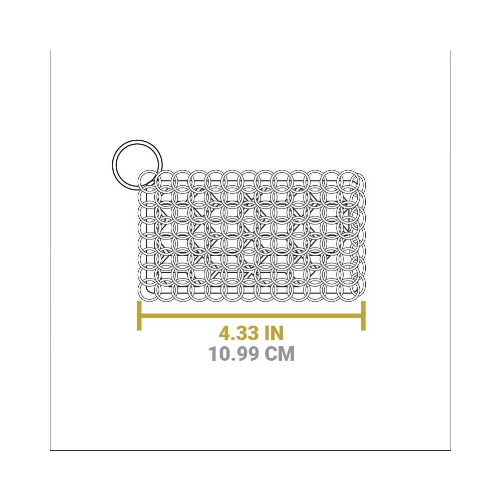 Lodge Cast Iron 4.33 x 3 x 0.75 Inch Red Stainless Steel Chainmail Scrubbing Pad, large image number 4