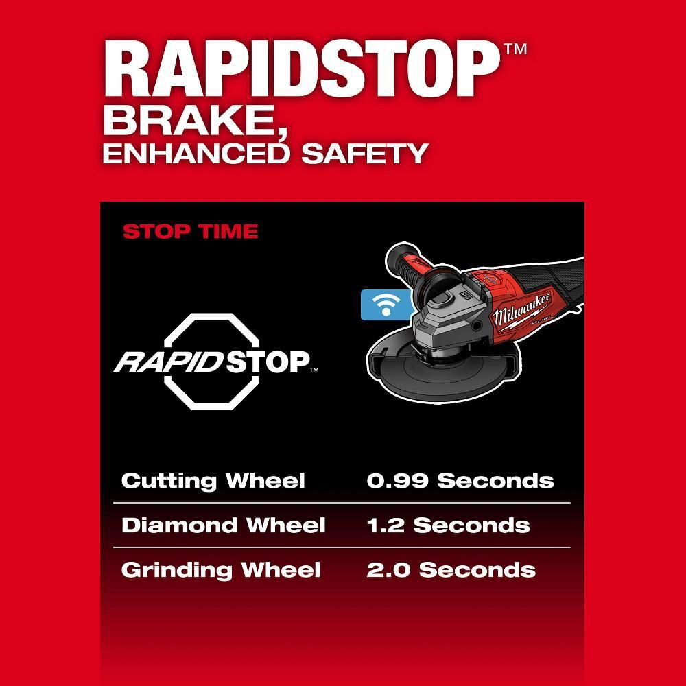 Milwaukee M18 FUEL 4-1/2 Inch-6 Inch Variable Speed Braking Grinder, Paddle Switch with ONE-KEY Kit, large image number 6