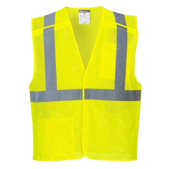 Portwest Yellow Economy Mesh Break-Away Vest - XL, large image number 0