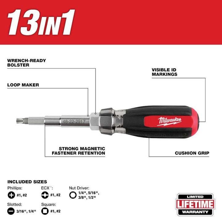 Milwaukee 13-in-1 Magnetic Multi-Bit Screwdriver, large image number 2