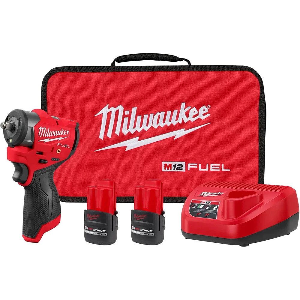 Milwaukee M12 FUEL 3/8 Inch Subcompact Impact Wrench with Friction Ring Kit, large image number 1
