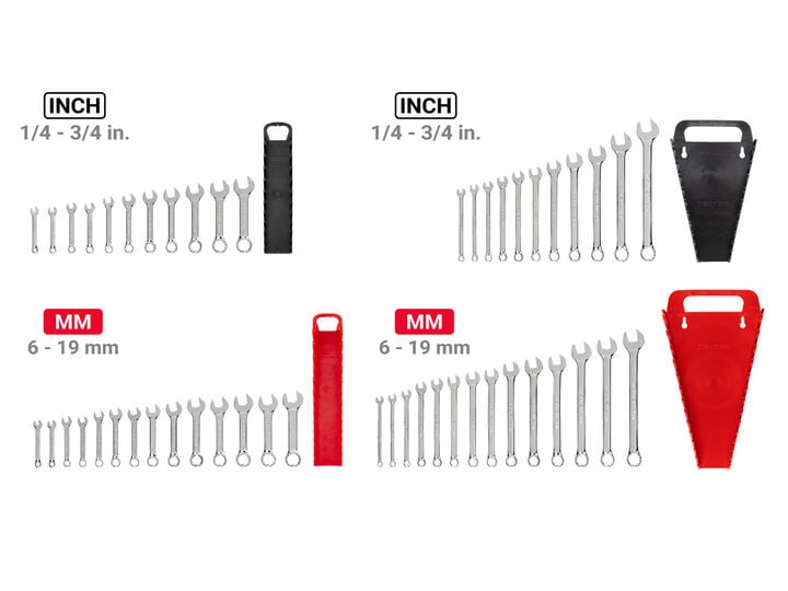Tekton Stubby/Standard Combination Wrench Set, 1/4-3/4 Inch, 6-19 mm, large image number 2