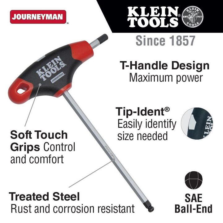 Klein Tools 1/2in Hex Ball T-Handle 6in, large image number 1