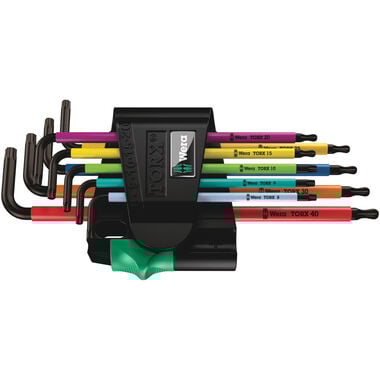 Wera Tools Metric BlackLaser 967/9 TX BO Multicolor 1 L-Key Set