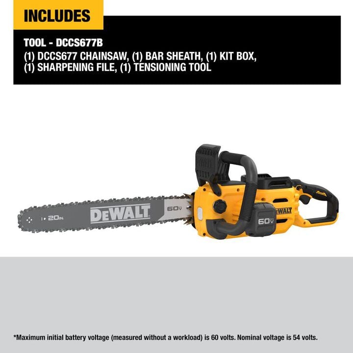 DEWALT FLEXVOLT 60V MAX 20inch Chainsaw (Bare Tool), large image number 11