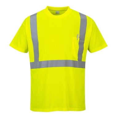 Portwest Hi-Vis Pocket T-Shirt Yellow - Medium