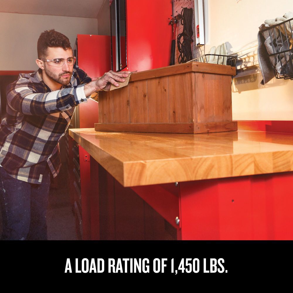 Craftsman 6 Ft. Wide Workbench With Butcher Block Top (Red)