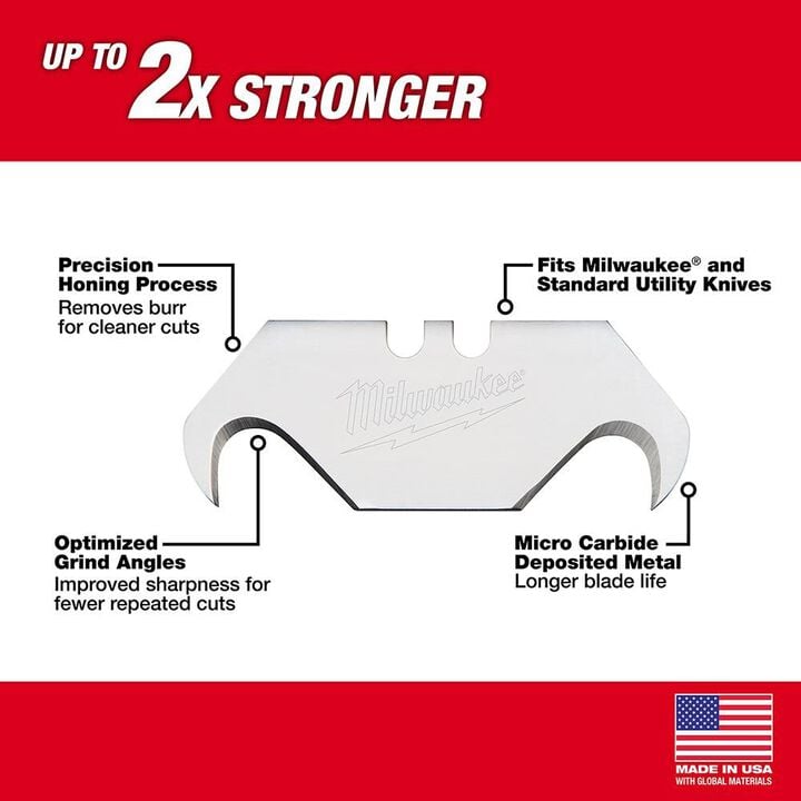 Milwaukee 50-Piece Hook Utility Knife Blades with Dispenser, large image number 1